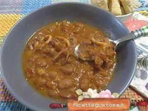 zuppa calamari fagioli borlotti ricetta