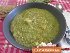 zuppa chorba d'orge zucchine e gamberoni