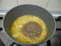 zuppa risoni grano saraceno e funghi enoki 3