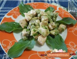salmone piselli gialli erba ostrica ricetta