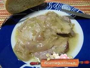 arista con cipolle di tropea e pesto ricetta