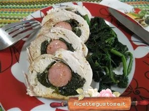 arrosto pollo spinaci wurstel