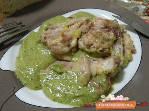 coniglio alla crema di zucchine