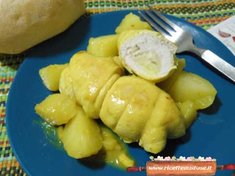 involtini di pollo e patate al curry