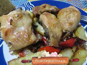 Pollo con verdure al forno