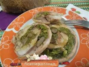 rollè di coniglio con cime di rapa