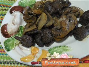 spezzatino di capriolo ai funghi