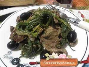 straccetti di manzo agli agretti sfiziosi
