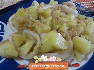 Anelli di calamari con patate