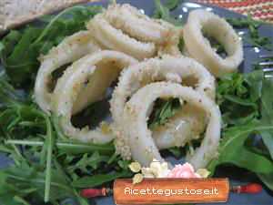 anelli di calamari gratinati al forno