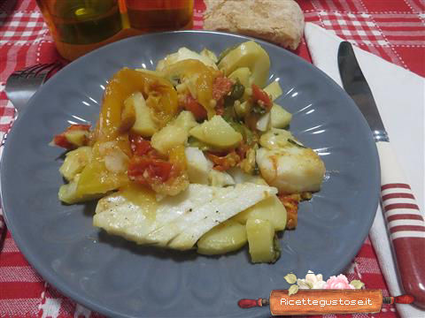 Baccalà insalata peperoni patate