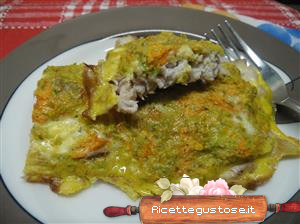Cefalo gratinato di fiori di zucca