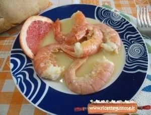 gamberi argentini al pompelmo rosa ricetta