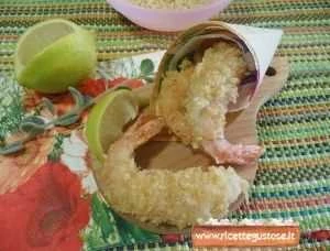 gamberi argentini tempura e panko ricetta