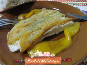 Pesce persico gratinato ai peperoni
