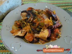 polpo al pomodoro e verdure ricetta