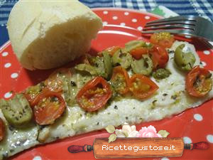 rombo con olive al cartoccio