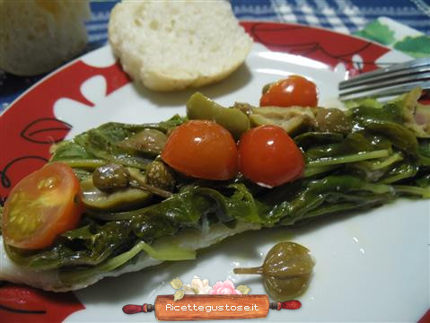 rombo con rucola o rughetta al cartoccio