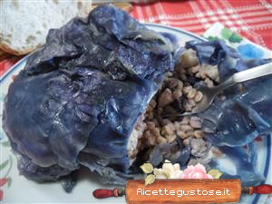 cavolo cappuccio ripieno farro e pesce