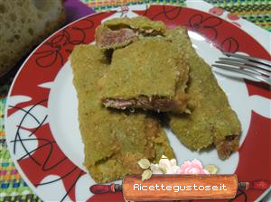 fagioli piattoni verdi farciti al salame rosa