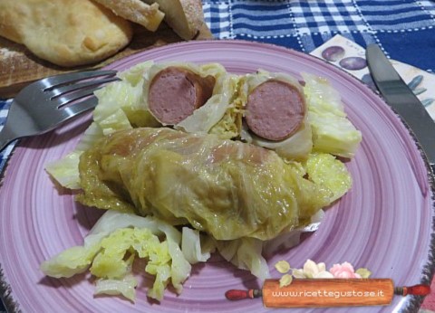 fagottini verza e wurstel