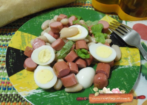 insalata fagioli cannelii e wurstel