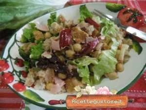 panzanella mortadella di pollo e ceci ricetta 