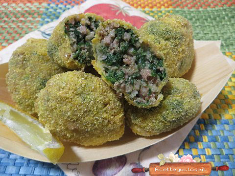 polpette con spinaci