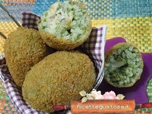 suppli di riso ortica e rana pescatrice ricetta