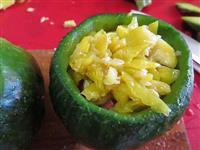 zucchine tonde ripiene uova e speck