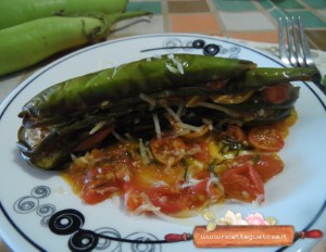 melanzane verdi alla parmigiana fredda con pecorino