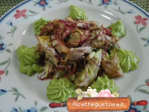 tacchino insalata aglione avocado germogli bietola rossa