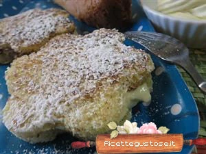 Pandoro grigliato crema ananas e mascarpone