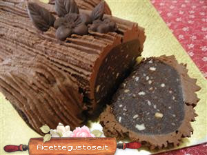 tronchetto di natale con salame cioccolato